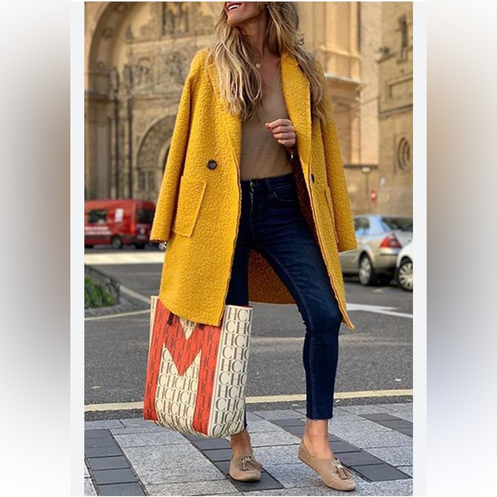 MADE IN ITALY Women's Yellow Coat